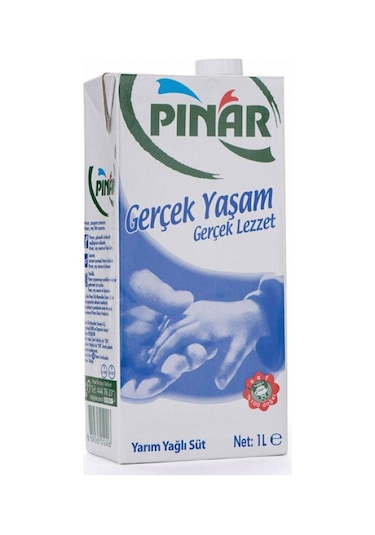 Pınar Yarım Yağlı Süt 12 x 1 L