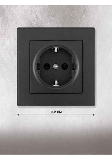 Arte Milano Tekli Siyah Topraklamalı Ve Güvenlik Kapağı İle İç Mekan Prizi 343354670 Set06-1-40-1 Black