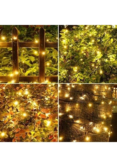 Singree Güneş Enerjili 200 Led'li Su Geçirmez Bahçe Aydınlatma Seti - 2 Adet