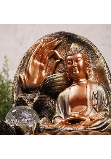 Zen Oturan Buddha Aum Temalı Su Şelalesi