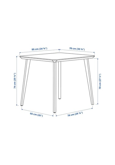 Lısabo Mutfak Masası, Dişbudak Kaplama, 88x78 Cm, 2 Kişilik