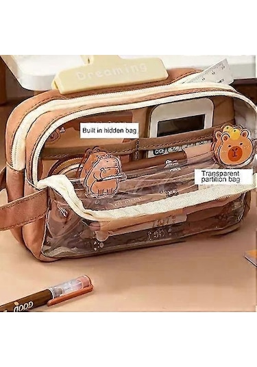 Öğrenci Kalem Kutusu Kalem Kesesi Kapibara Kırtasiye Kutusu Sevimli Kırtasiye Kutusu Çok Renkli