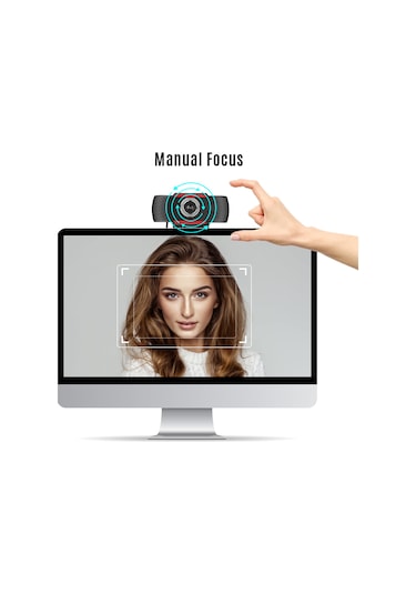 Monyee 720p Hd Usb Plug & Play Web Kamerası - Gürültü Azaltıcı Mikrofonlu, Manuel Odak, Video Konferans, Canlı Yayın, Online Dersler İçin
