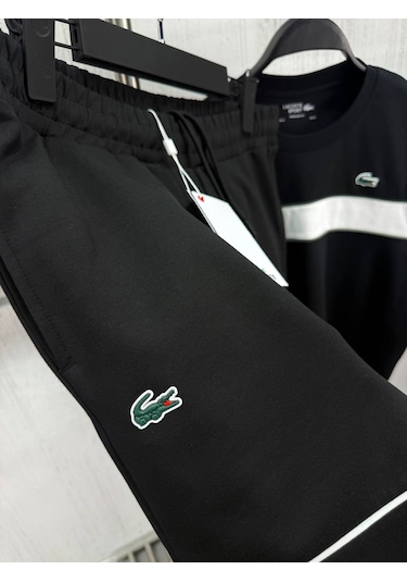 Lacoste Yazlık Erkek 2"li Takım Şort T-shirt Siyah