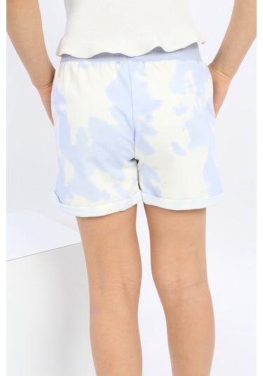 Toontoy Kız Çocuk Batikli Şort Mavi