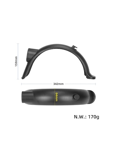 Xiaomi Elektrikli Scooter İçin 4 Pro Anti-sıçrama Abs Arka Çamurluk + Metal Destek Braketi