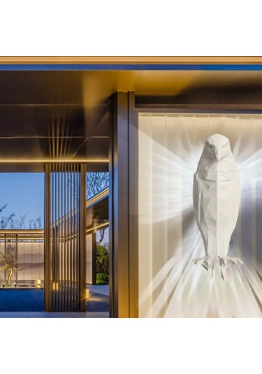 Vkemall Kartal Şekilli Led Duvar Lambası - 3d Holografik Projeksiyonlu Gece Aydınlatması Beyaz