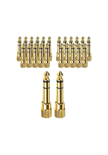 50 Adet 6,5 Mm 1/4 İnç Jak Konnektörü Erkek - Dişi 3,5 Mm Soket Erkek - Dişi Ses Kablosu Adaptörü Stereo Saf Bakır Fişler