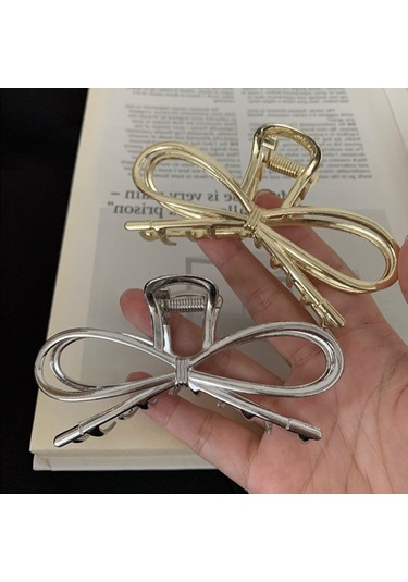 7 Cm Fiyonk Model Altın Saç Tokası Minimal Ve Zarif Metal Mandal Toka Altın