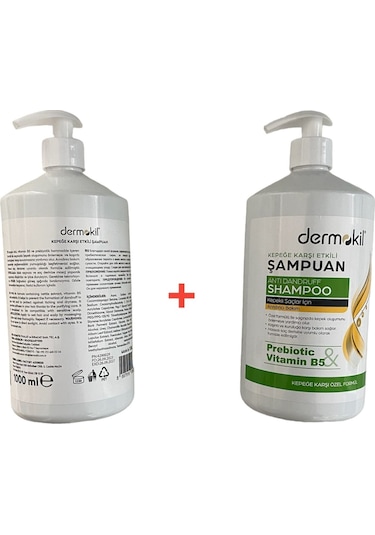 Dermokil Prebiotic & Vitamin B5 Kepeğe Karşı Etkili Şampuan 2 x 1 L
