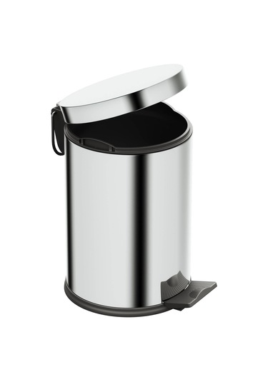 Aqua Bagno Basic Çöp Kovası - Pedallı 3 L, Parlak Krom Paslanmaz Krom