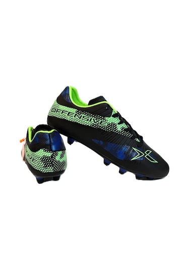 Kinetix Hyde Ag Siyah-yeşil Krampon Çim Saha Futbol Ayakkabı Siyah