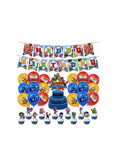 Balonlar Brawl Stars Doğum Günü Partisi Süsleme Seti 32 Parça 32 Parça Diğer