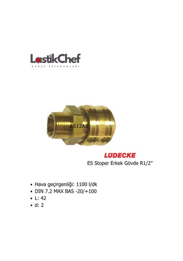 Lüdecke Es12ab Es Stoper Erkek Gövde R1/2"