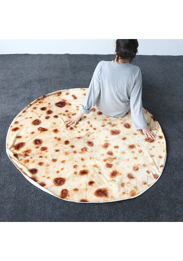 Padalink Tortilla Desenli Kumaş Battaniye - Evdekı Kullanıma Uygun - 120 Cm Çapında Konforlu Minder Diğer