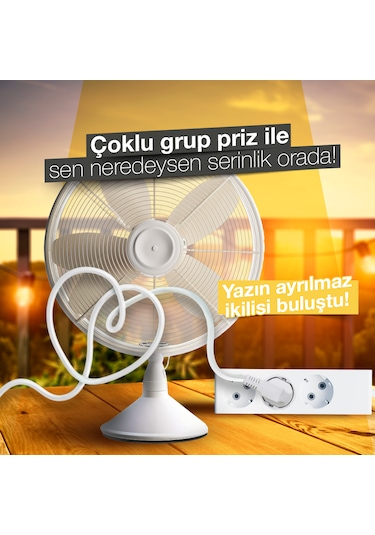 Günsan  Üçlü Çocuk Korumalı Topraklı Grup Priz 3 Metre