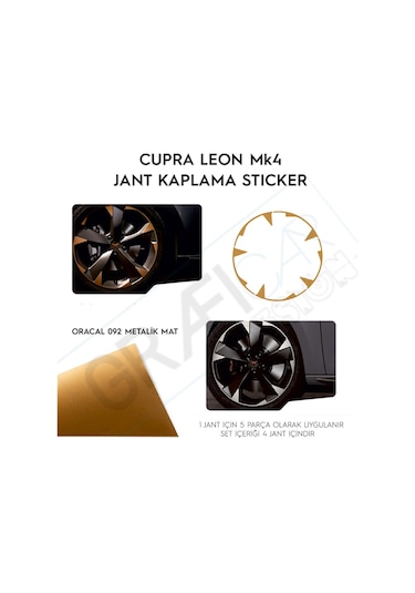 Cupra Leon Mk4 Jant Kaplama Sticker / Metalik Mat Bakır