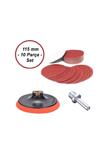 Ugr-Nikon Cırt Zımpara Seti + Matkap Aparatı 115 Mm (10 Parça)