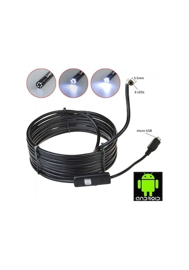 10 Metre Micro Usb ve Typec Uçlu Yılan Endoskop Kamera