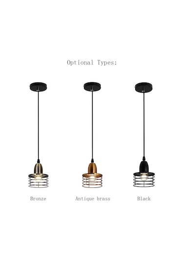 Retro Plafonyer Stil Sarkıt Tavan Lambası E26 Taban Soket Tutucu Çok Renkli