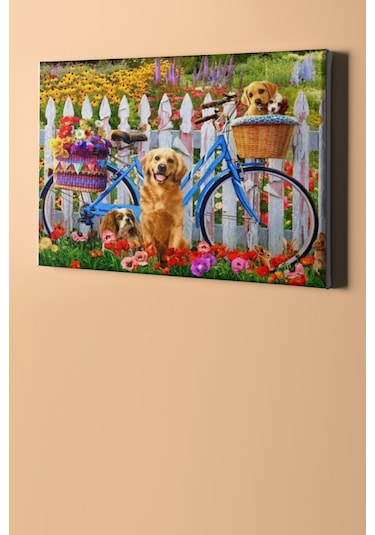 Webstyle Sevimli Köpekler Ve Bisiklet Sayılarla Boyama Seti Kasnaklı 40 X 50 Cm