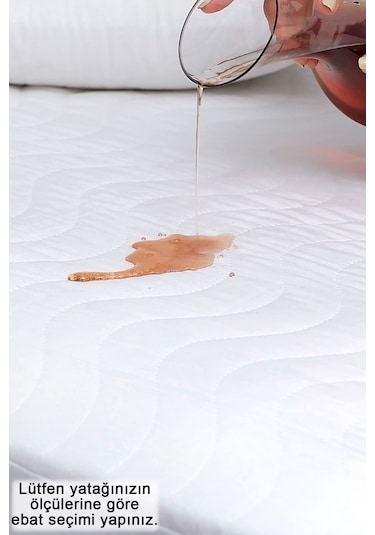 Kapitone Fitted Su Geçirmez Sıvı Geçirmez Alez Yatak Koruyucu Yatak Alezi Beyaz