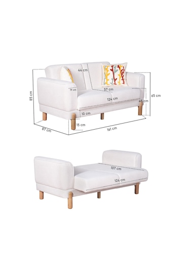 Bohera Bohem Koltuk Iki Kişilik Koltuk Açık Gri Açık Gri