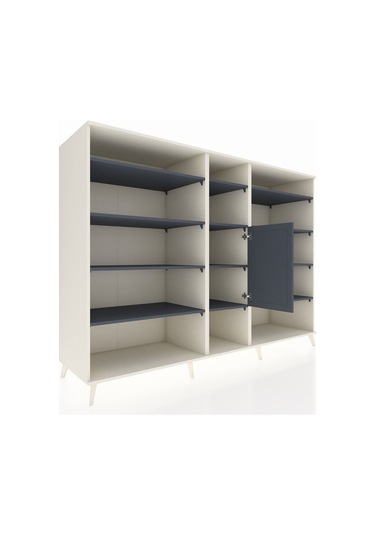 Kronos Dolap 12 Raflı Tek Kapaklı 220x59x163 Aytaşı-antrasit Aytaşı-antrasit