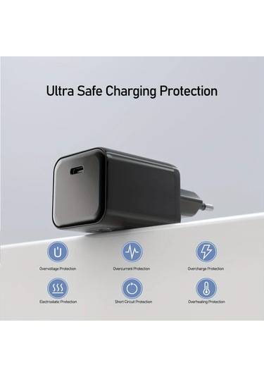 Topshop1 65w Gan Hızlı Şarj Cihazı Siyah Qc 4 0 3 0 Type C Pd Usb Huawei Xiaomi Samsung Oneplus İphone Uyumlu Macbook Laptop İçin