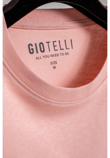 Giotelli Erkek Kum Normal Kesim Regular Fit Dokuma Bisiklet Yaka Tişört