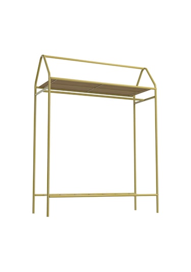 Metallica Concept Home Hanger Gold Elbise Askılığı Raflı New Design Konfeksiyon Askısı Ayaklı Askılık Altın
