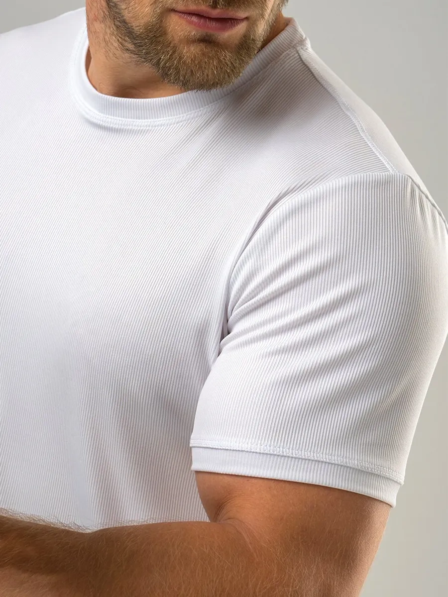 Happyfox Spor Düz Renkli Çubuklu Tişört 258033692 Beyaz