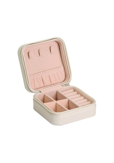 Soulader Taşınabilir Mini Mücevher Kutusu - Şık Ve Pratik Aksesuar Saklama Çantası Beyaz