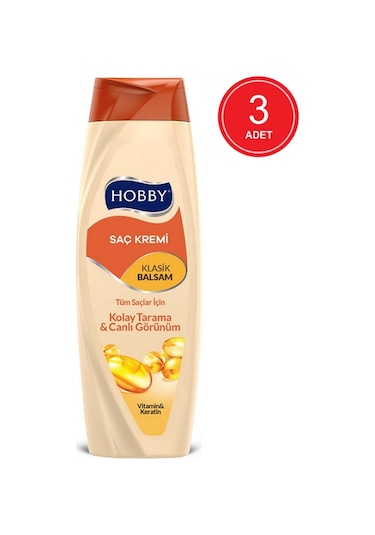 Hobby Klasik Balsam Saç Bakım Kremi 3 x 600 ML