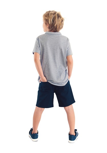 Denokids Mushi Sharrk Erkek Çocuk Polo Yaka T-shirt Şort Takım Çok Renkli