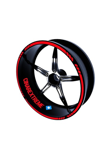 4 Parçalı Kesikli Tasarımlı Reflektif Kırmızı Jant Şeridi Sticker Çınar Extreme