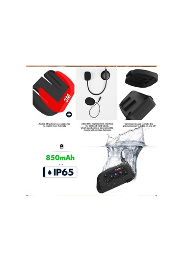 V6 Plus Motorsiklet Kaskı İntercom Su Geçirmez 1200 M