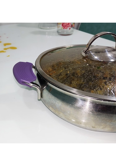 Silikon Tencere Tava Tutacağı Mor