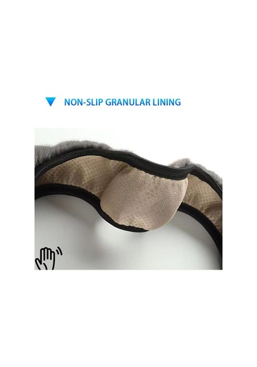 Gri Seametal Kış Sıcak Peluş Araba Direksiyon Araba İç Aksesuarları Kapakları