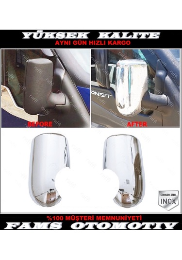 Ford Transit Krom Ayna Kapağı 2 Prç. 2000 - 2014 P. Çelik