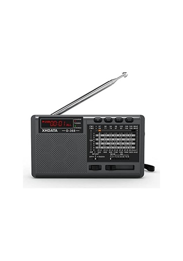 Xhdata D368 Taşınabilir Transistör Radyo Küçük Fm/ammw/sw Mini Radyo Bluetooth Usb Tf Pil Radyolu, Schwarz