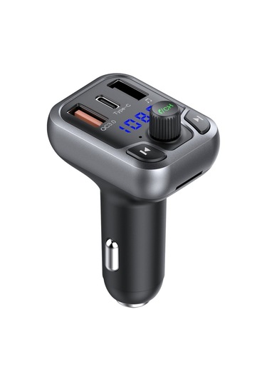 Earldom M63 Bluetooth Usb3.0 Ve Type C Pd Hızlı Şarj Fm Transmitter - Siyah