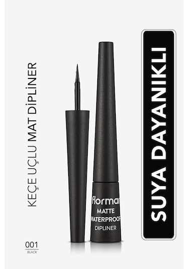 Flormar Matte Waterproof Suya Dayanıklı Mat Dipliner 001 Black