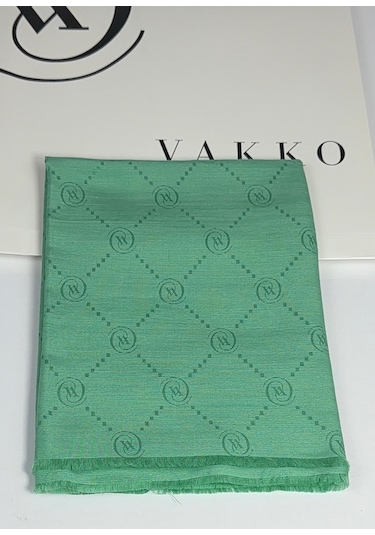 Pamuk İpek Şal - 68 X 200 - 6356 Benetton Yeşili