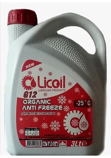 Licoil Antifriz G12 Kırmızı-25C 3Lt 3Kg-15Kg-16Kg Mevcut