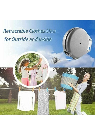 Çamaşırhane İçin Geri Çekilebilir Çamaşır İpi 12 Ay Kaymaz Taşınabilir Kamp B Diğer