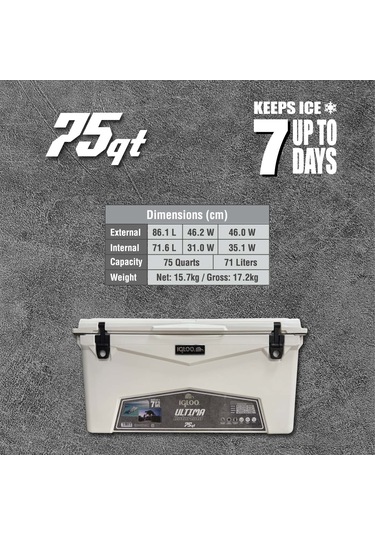 Igloo Ultima 75 Qt Rotomold Buzluk 71 Litre Bej