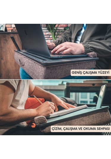 Minderli Laptop Sehpası 17.3" Antrasit