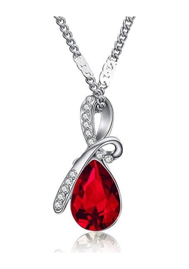 Saatcaddesi Dönence Renkli Kristal Taşlı Bayan Kolye