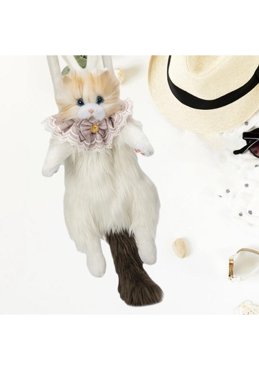 Suntek Sevimli Doldurulmuş Kedi Şekilli Sırt Çantası Kahverengi